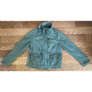GAP Womens Button Up Military Style Green Utility Jacket SIZE MEDIUM